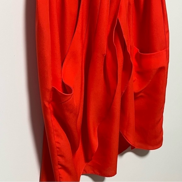 Nicole Miller Summer Braided Collar Sleeveless tulip hem chiffon dress pockets - Picture 7 of 10